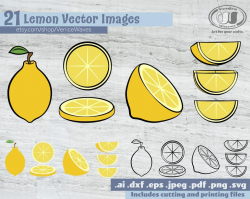 Lemons SVG, Lemons Cut File, Lemons Clipart, Lemons PDF, Lemons Download,  Digital Download, Instant Download, Cricut Files