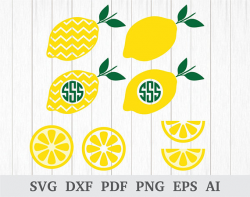 Lemon SVG, Lemon Monogram SVG, Lemonade svg, Citrus Svg ...