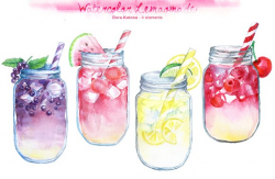 Watercolor Lemonade Clipart ~ Illustrations ~ Creative Market