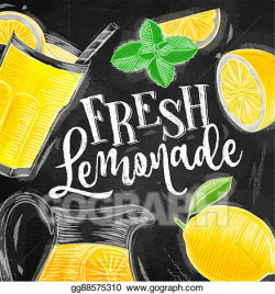 Vector Illustration - Poster fresh lemonade chalk. Stock ...