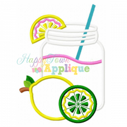 Lemonade Glass Applique Design