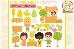Lemonade clipart, Lemonade Stand clip art, pink lemonade art