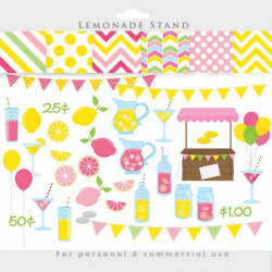 Lemonade clipart - pink lemonade stand clip art, summer ...
