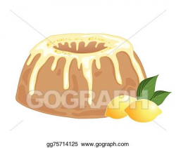 Vector Stock - Lemon drizzle cake. Clipart Illustration ...