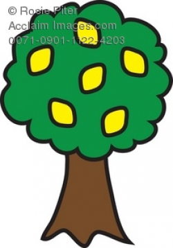 Clip Art Illustration of a Lemon Tree