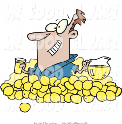 Food Clip Art of an Optimistic Man with Lemons, Pitcher of ...
