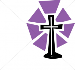 Cut Out Cross with Purple Shine | Lent Clipart