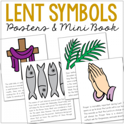 LENT Symbols Posters, Coloring Pages, and Mini Book, Easter, Holy Week