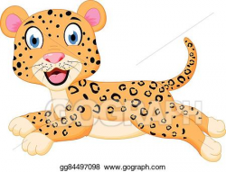 EPS Vector - Cute leopard cartoon jumping . Stock Clipart ...