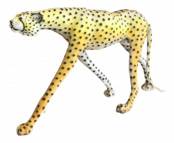 1970's Life-Size Painted Leather Cheetah Sculpture | Chairish