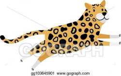 Vector Art - Running cartoon leopard icon. EPS clipart ...