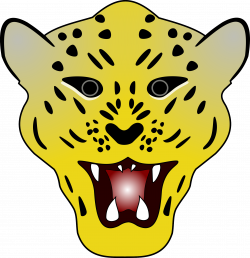Yellow leopard head clipart