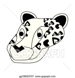 EPS Illustration - Leopard wild animal in black and white ...