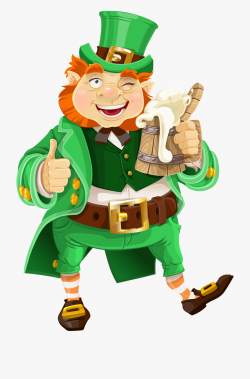 St Patricks Day Leprechaun With Beer Transparent Png - St ...