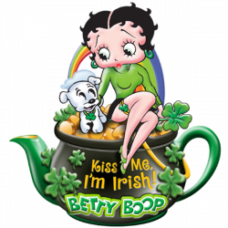 Betty Boop Saint Patrick's day with Pudgy. Kiss me I'm Irish logo ...