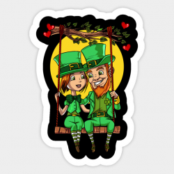 Cute Leprechaun Couple St Valentines Day Irish