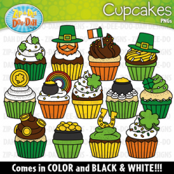 St. Patricks Day Cupcakes Clipart Set {Zip-A-Dee-Doo-Dah Designs}