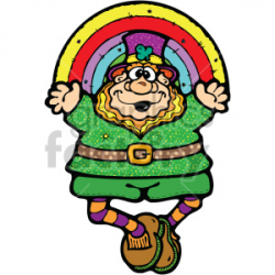 leprechaun with rainbow 003 c clipart. Royalty-free clipart # 407717