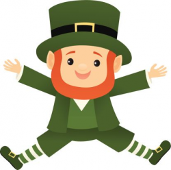 A vector illustration of a smiling leprechaun jumping for ...