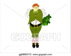 Vector Stock - Leprechaun large clover. Clipart Illustration ...