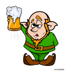 Lazy Leprechaun Character with Beer Glass - Buy this stock ...
