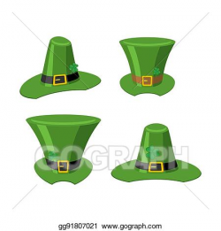 Vector Clipart - Leprechaun green hat isolated. st ...