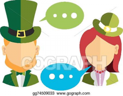 Vector Stock - Male and female leprechauns icons. Clipart ...