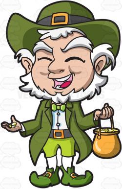A charming old leprechaun with his pot of gold #cartoon ...