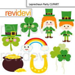 St. Patrick's Day Clipart sale - Leprechaun Party Clipart ...