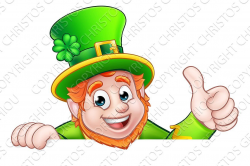 Cartoon St Patricks Day Leprechaun Top of Sign #Patricks#Day ...
