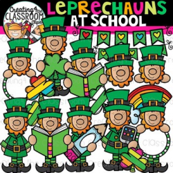 Leprechauns at School Clipart {St. Patricks Day Clipart}