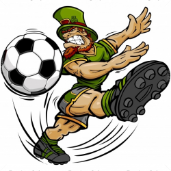 St Patricks Day Soccer Clip Art - Vector Clipart Leprechaun