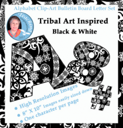 Alphabet Clipart Bulletin Board Letters Set Tribal Art Inspired