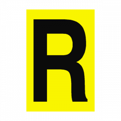 Letter R Yellow Sign | PVC Safety Signs