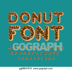 Vector Stock - Donut font. pie alphabet. baked in oil ...