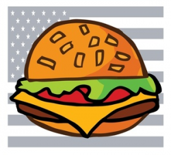 Free American Clip Art Image - All-American burger with meat ...