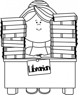 Black and White Librarian | library | Clip art, Black, white ...