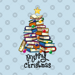 I Love reading books Librarian nerd Merry Christmas Tree