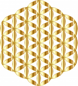 Clipart - Gold Flower Of Life No Background