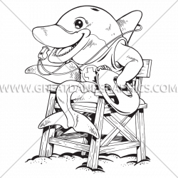 Dolphin Lifeguard | Production Ready Artwork for T-Shirt Printing