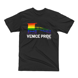 Venice Pride Flag Lifeguard Tower Tee - Venice Pride