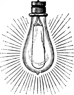 Vintage Light Bulb - Black and White Clip Art Lights ...