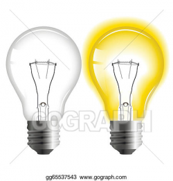 Vector Clipart - Glowing and turned off light bulb. Vector ...