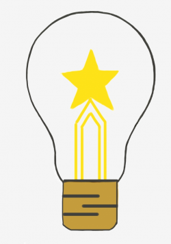 Glowing Star Light Bulb Illustration, Yellow Light Bulb ...