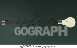 Clip Art Vector - Lightbulb wave. Stock EPS gg67903217 - GoGraph