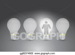 Stock Illustration - Row of a light bulb and avatar ...
