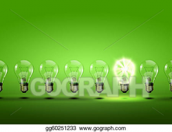 Stock Illustration - Row of light bulbs. Clipart ...