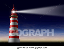 Stock Illustration - Lighthouse beam of light. Clipart ...