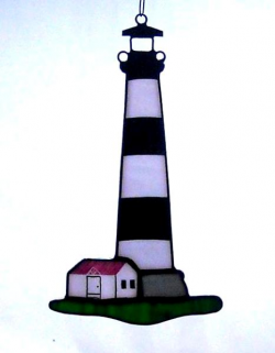 Bodie Island NC Lighthouse Suncatcher - Green Heron Glass ...