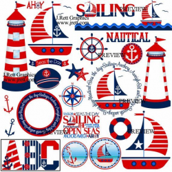 Sailboat clip art, nautical clipart, sailing graphics ...
